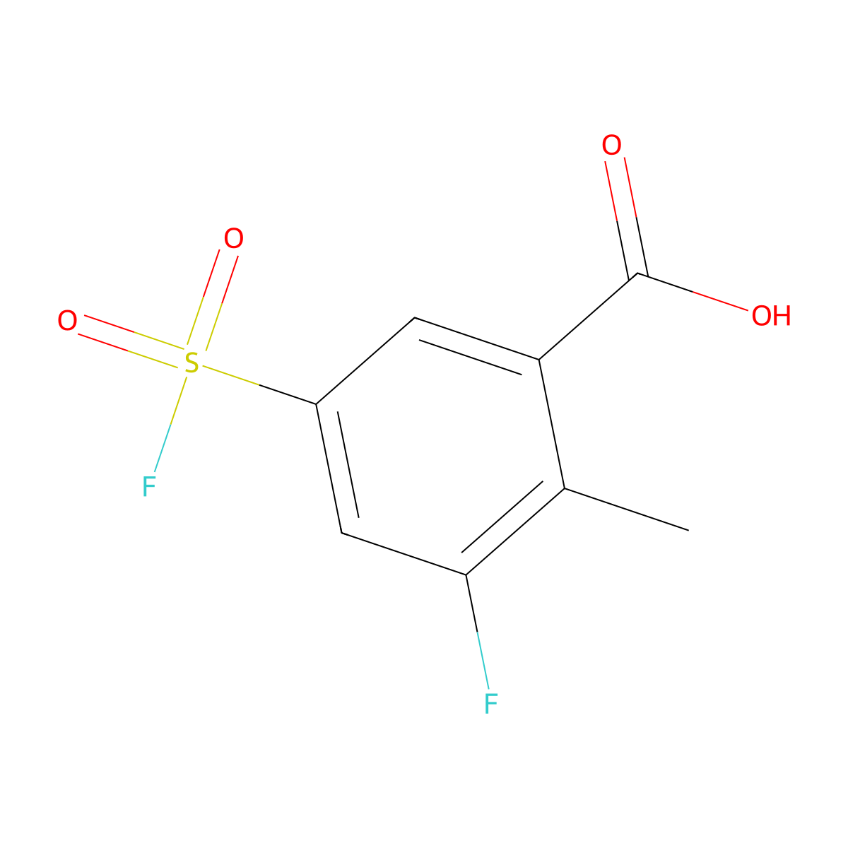 3-Fluoro-5-(fluorosulfonyl)-2-methylbenzoic acid molecular structure, CAS 2138240-13-6
