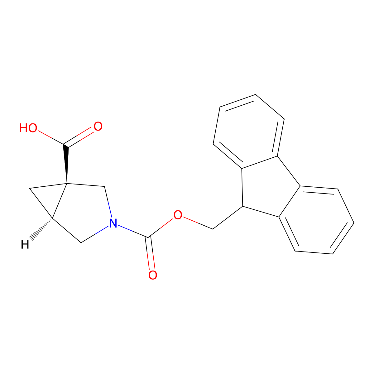rac-(1R,5S)-3-(((9H-fluoren-9-yl)methoxy)carbonyl)-3-azabicyclo(3.1.0)hexane-1-carboxylic acid molecular structure, CAS 2138240-30-7