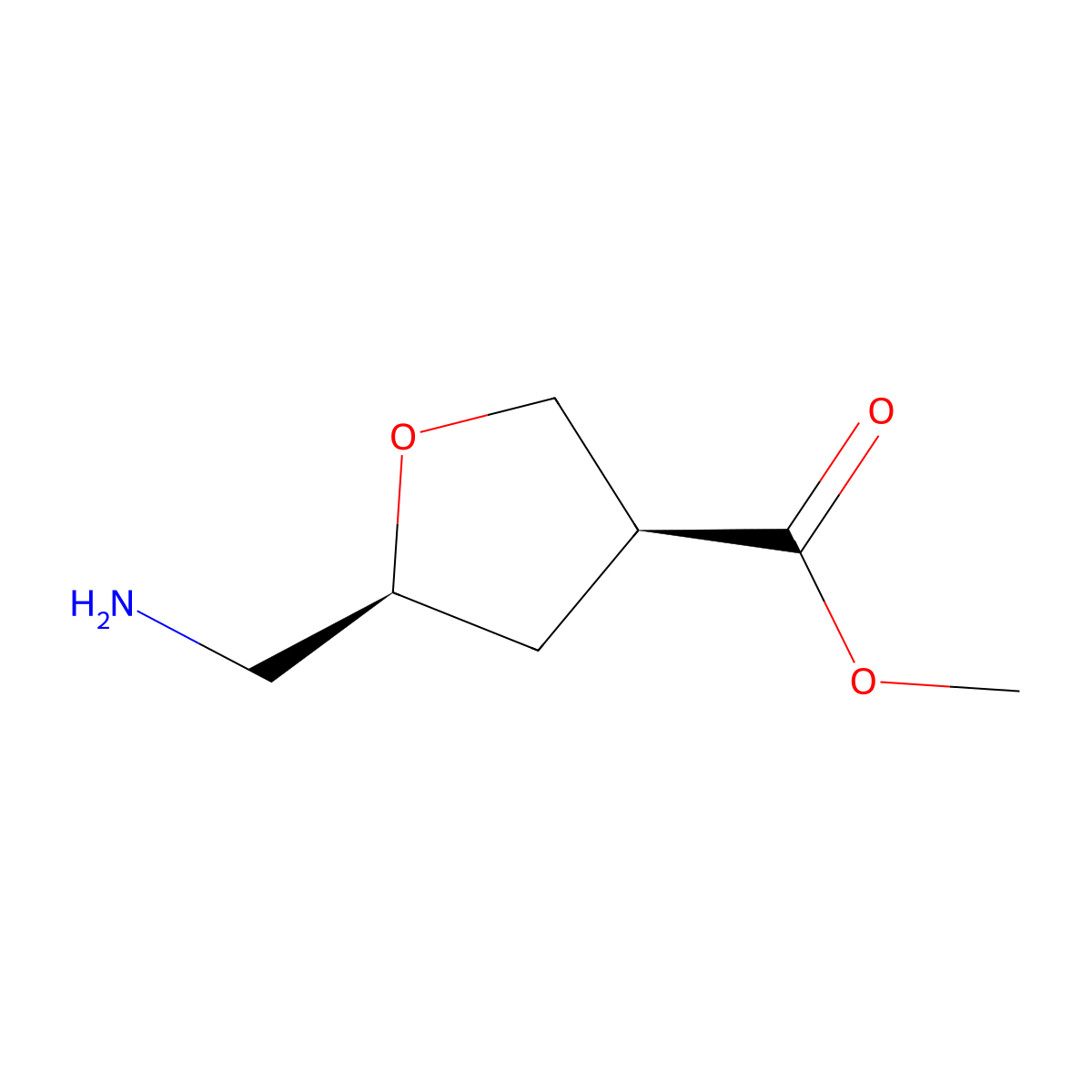 rac-methyl (3R,5R)-5-(aminomethyl)oxolane-3-carboxylate molecular structure, CAS 2138240-46-5