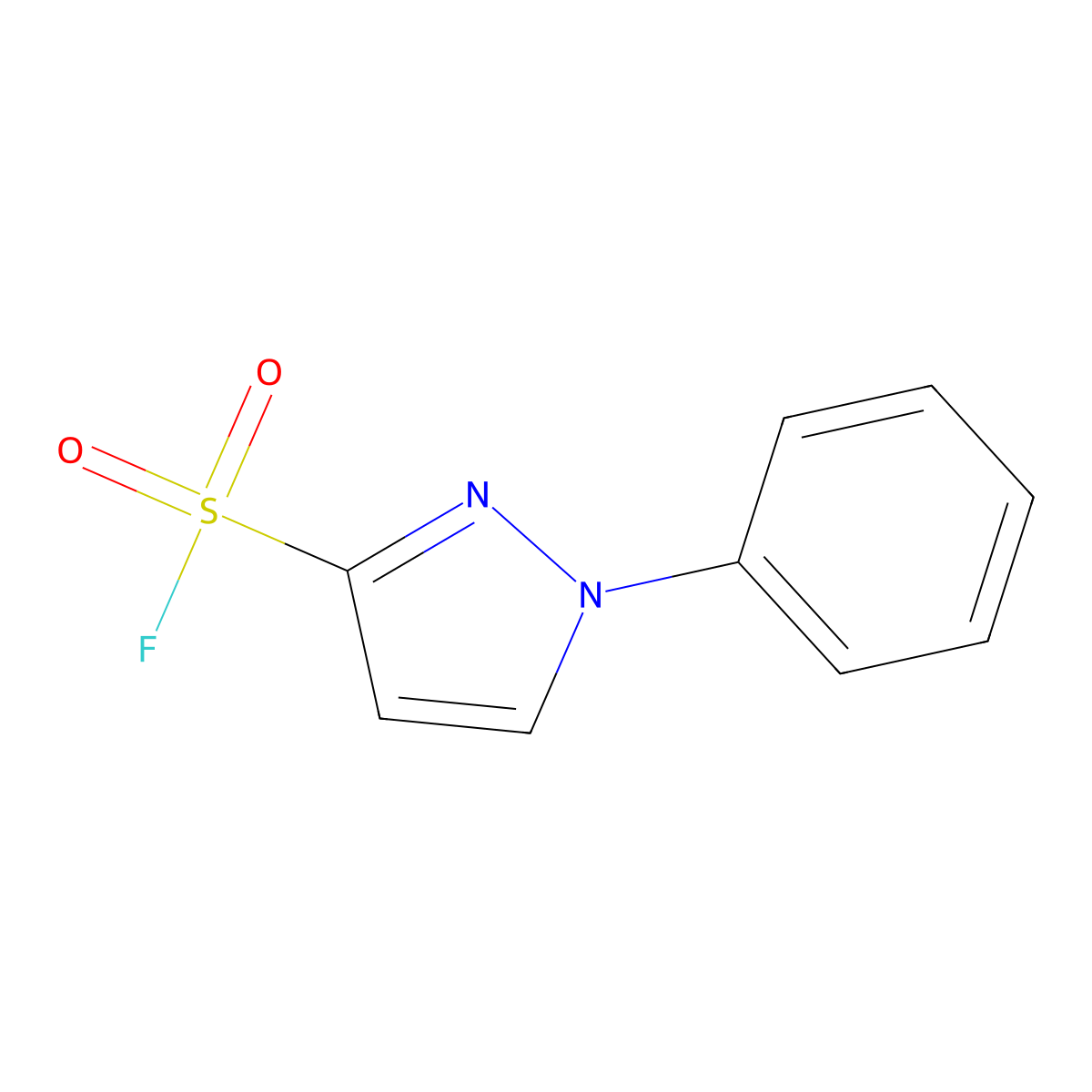 1-phenyl-1H-pyrazole-3-sulfonyl fluoride molecular structure, CAS 2138240-47-6