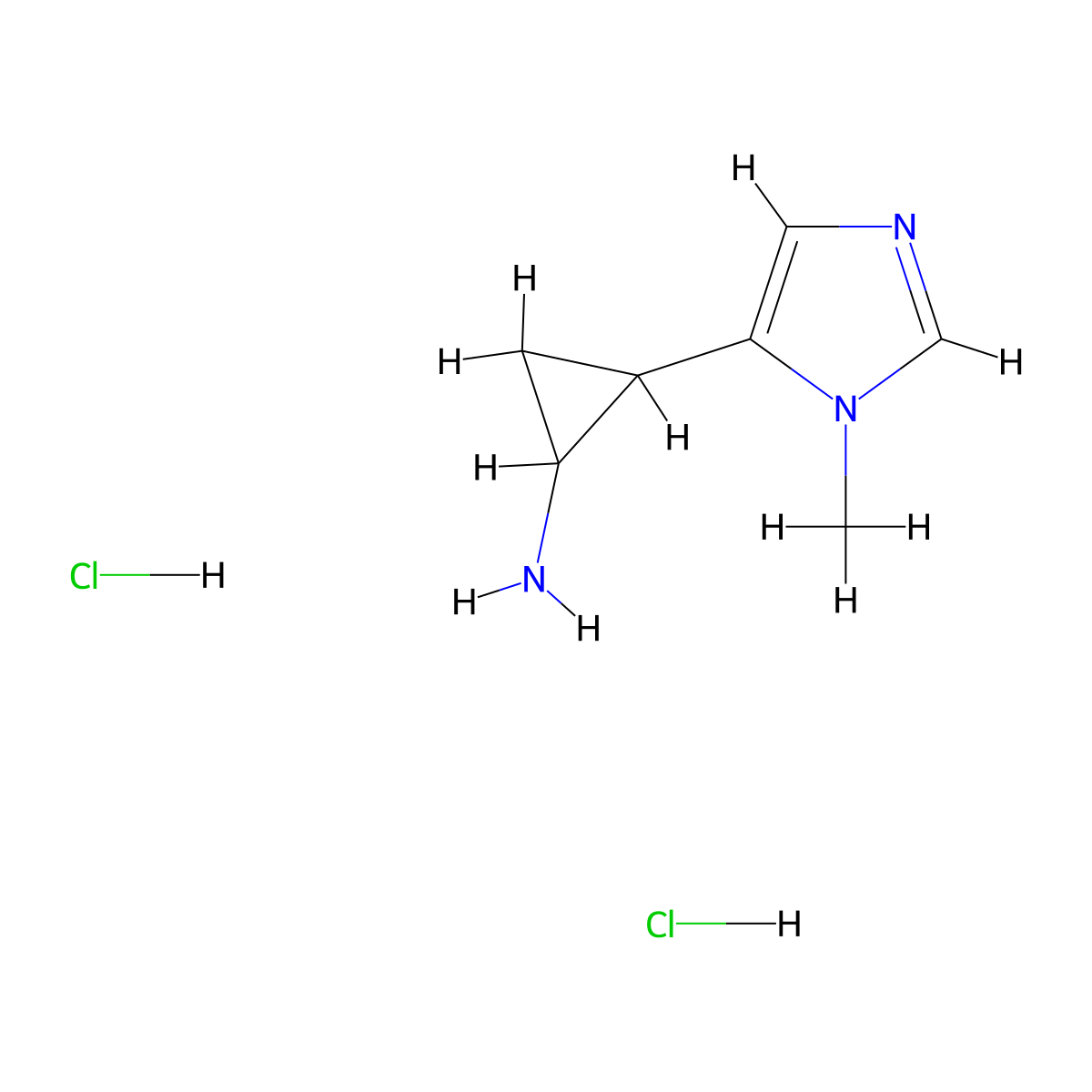 2-(1-methyl-1H-imidazol-5-yl)cyclopropan-1-amine dihydrochloride molecular structure, CAS 2138241-49-1