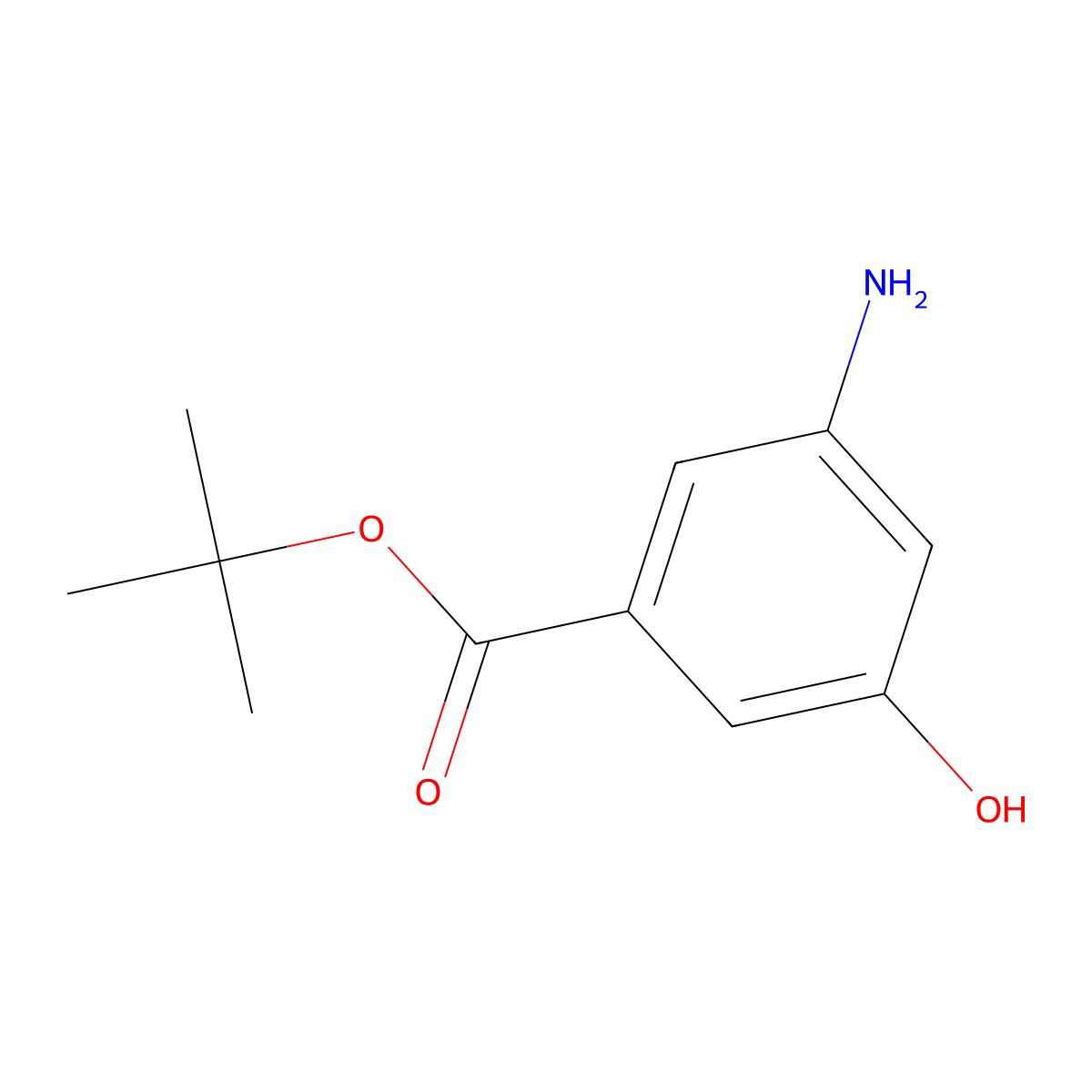 Tert-butyl 3-amino-5-hydroxybenzoate molecular structure, CAS 2138241-88-8
