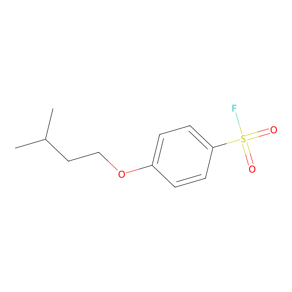 4-(3-Methylbutoxy)benzene-1-sulfonyl fluoride molecular structure, CAS 2138242-05-2