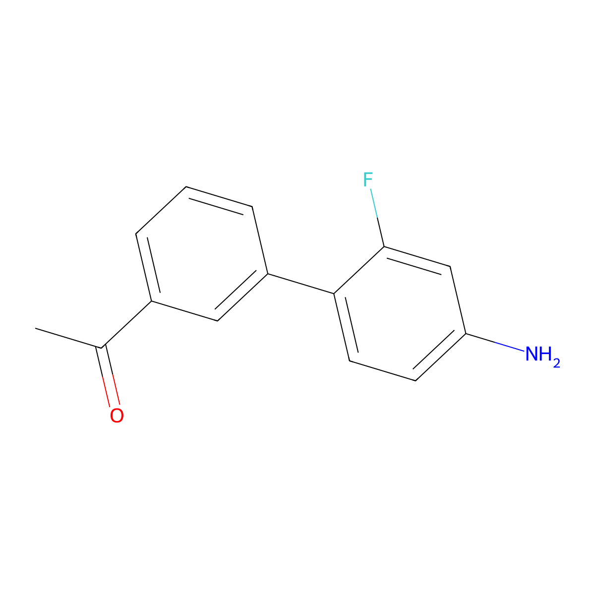 1-[3-(4-Amino-2-fluorophenyl)phenyl]ethan-1-one molecular structure, CAS 2138242-13-2