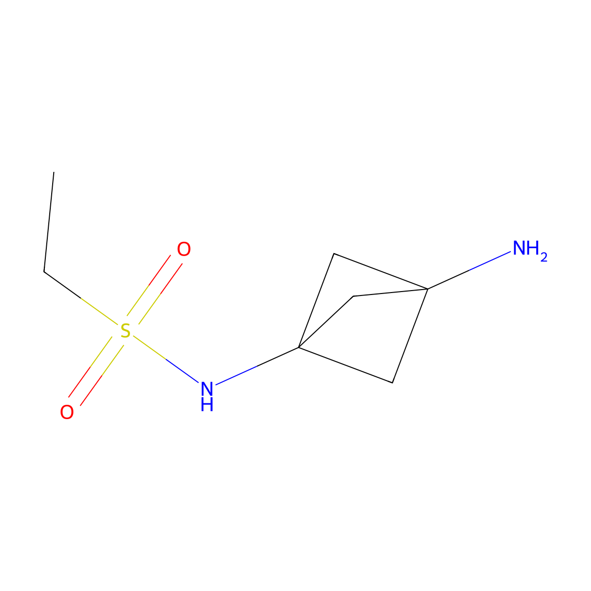 N-{3-aminobicyclo[1.1.1]pentan-1-yl}ethane-1-sulfonamide molecular structure, CAS 2138242-67-6