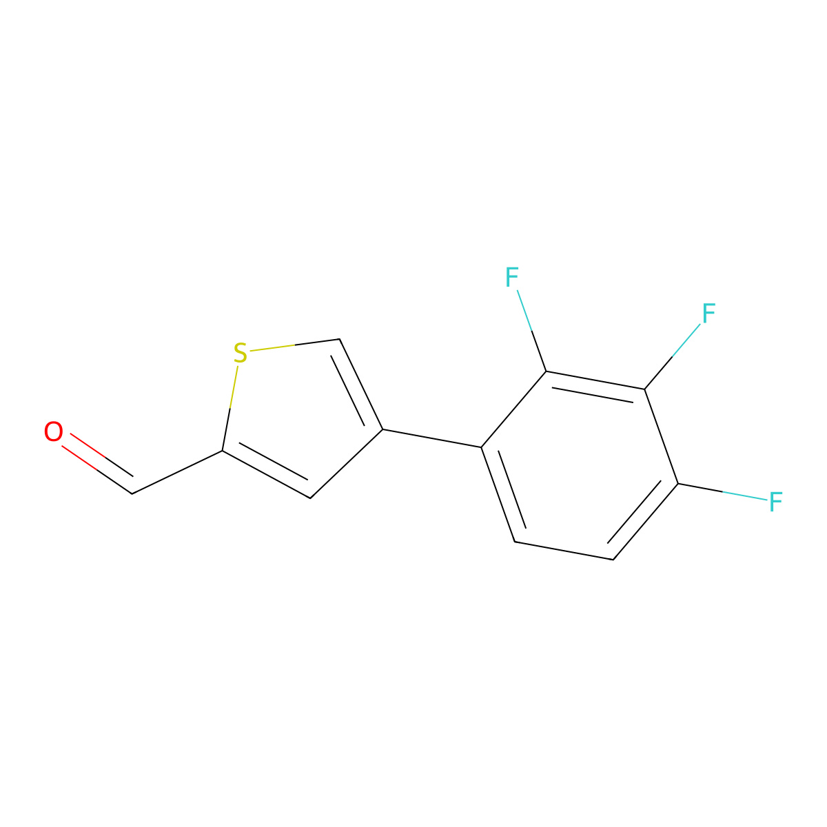 4-(2,3,4-Trifluorophenyl)thiophene-2-carbaldehyde molecular structure, CAS 2138243-24-8