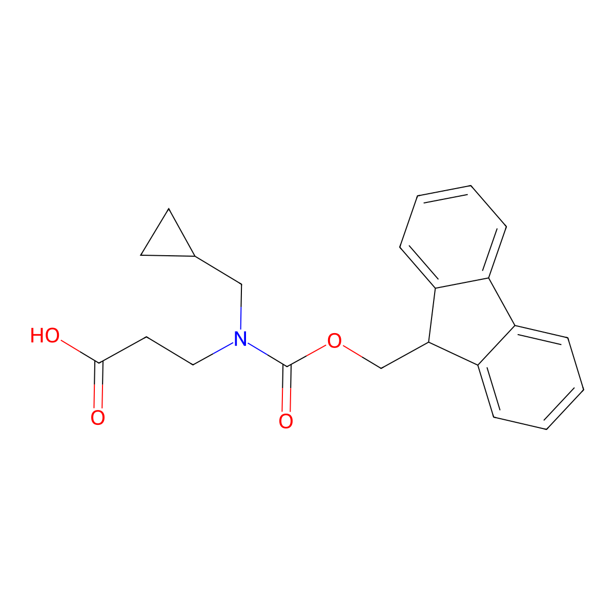 3-[(cyclopropylmethyl)({[(9H-fluoren-9-yl)methoxy]carbonyl})amino]propanoic acid molecular structure, CAS 2138243-33-9