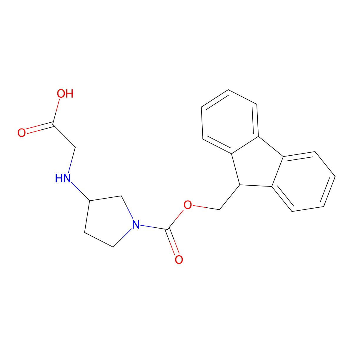 2-[(1-{[(9H-fluoren-9-yl)methoxy]carbonyl}pyrrolidin-3-yl)amino]acetic acid molecular structure, CAS 2138243-70-4