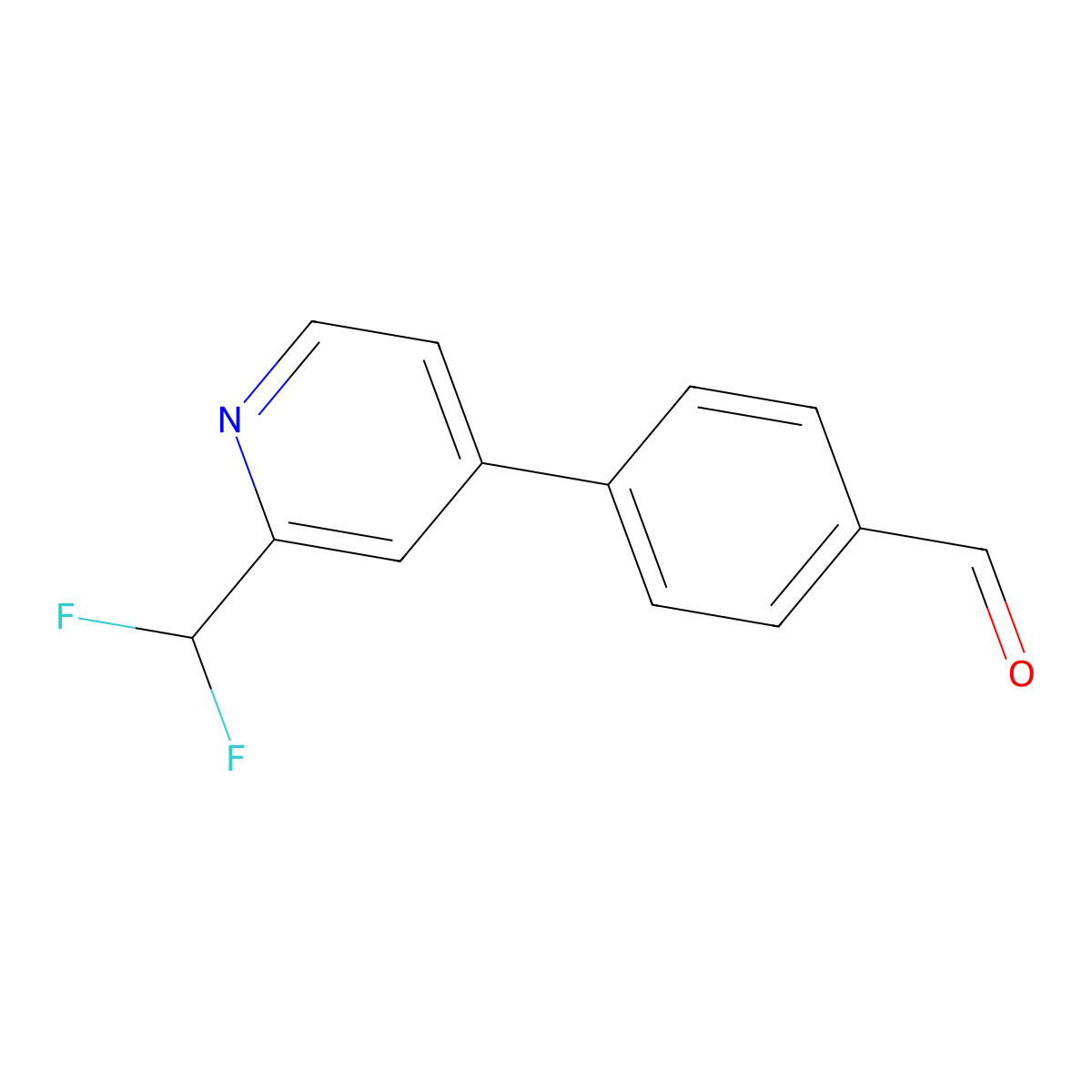 4-[2-(Difluoromethyl)pyridin-4-yl]benzaldehyde molecular structure, CAS 2138244-04-7