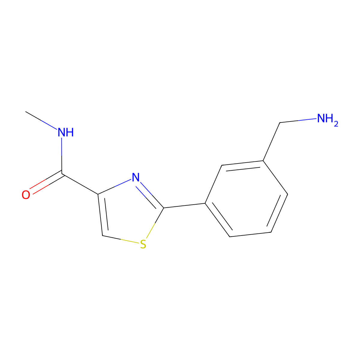 2-[3-(aminomethyl)phenyl]-N-methyl-1,3-thiazole-4-carboxamide molecular structure, CAS 2138244-49-0