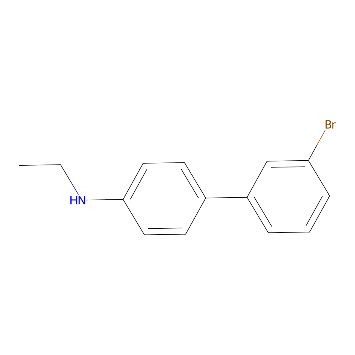 4-(3-bromophenyl)-N-ethylaniline molecular structure, CAS 2138244-95-6