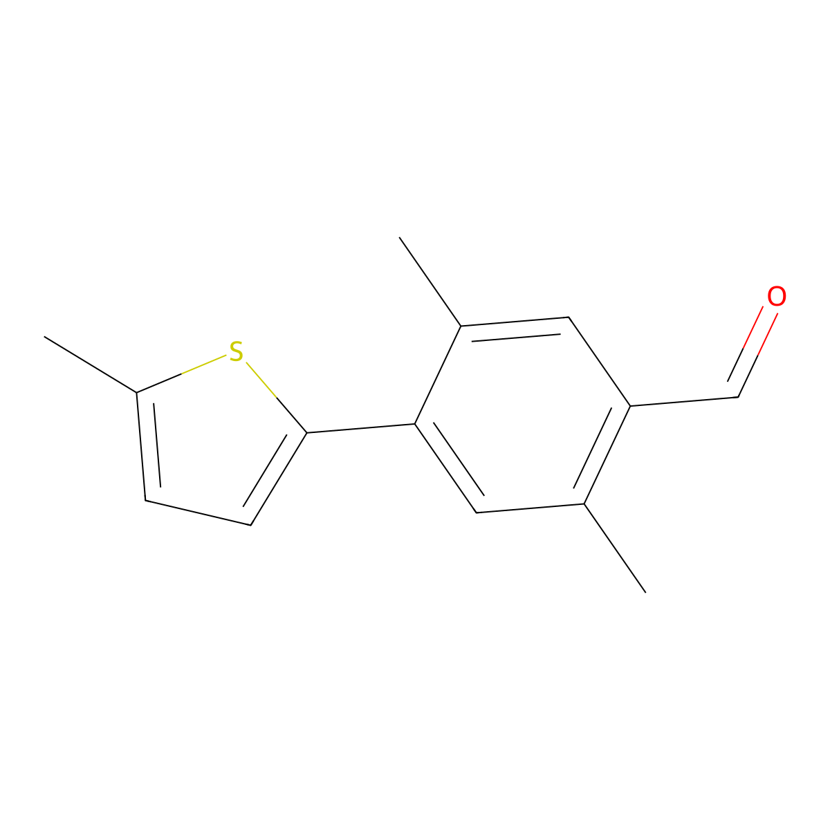 2,5-Dimethyl-4-(5-methylthiophen-2-yl)benzaldehyde molecular structure, CAS 2138245-76-6
