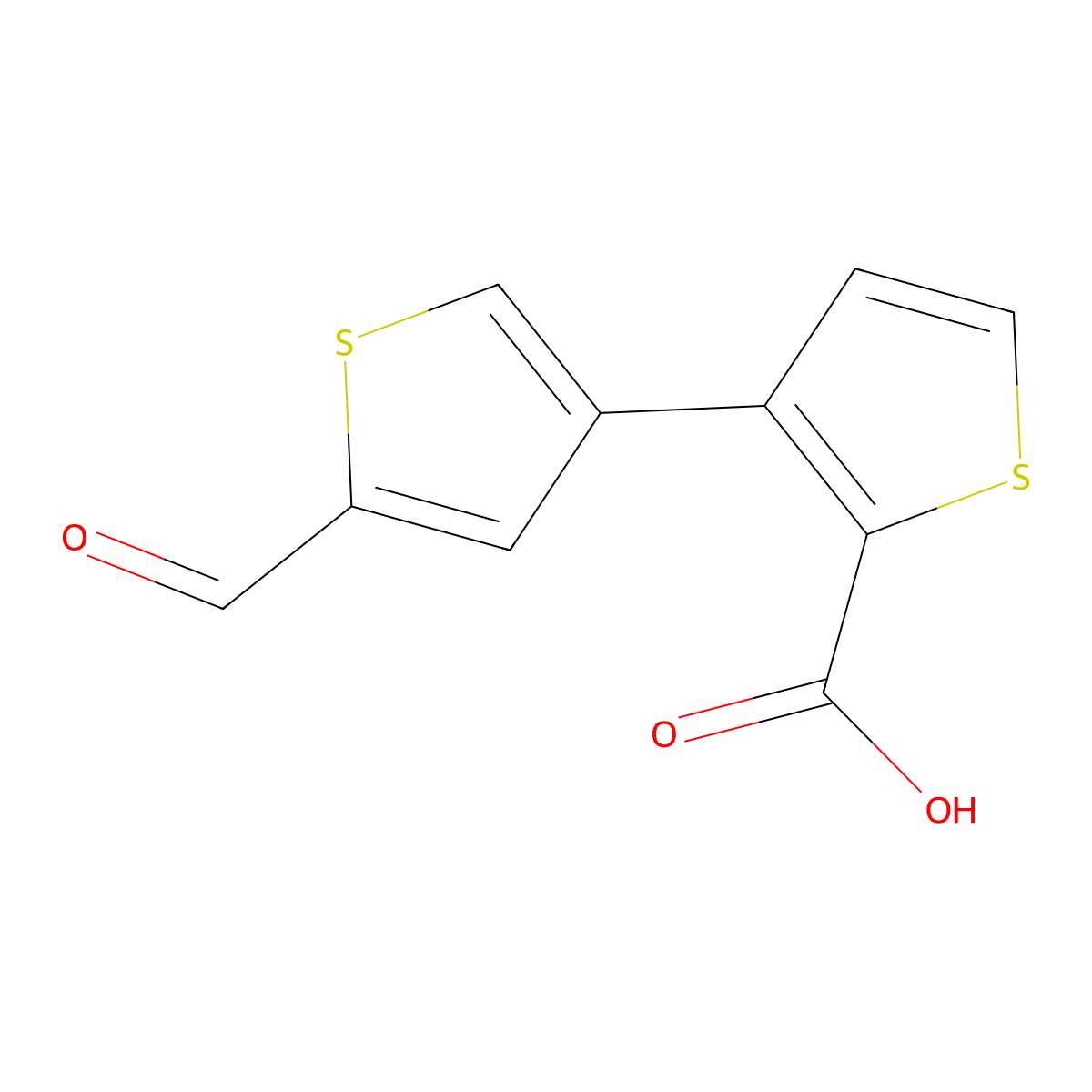 3-(5-Formylthiophen-3-yl)thiophene-2-carboxylic acid molecular structure, CAS 2138245-77-7