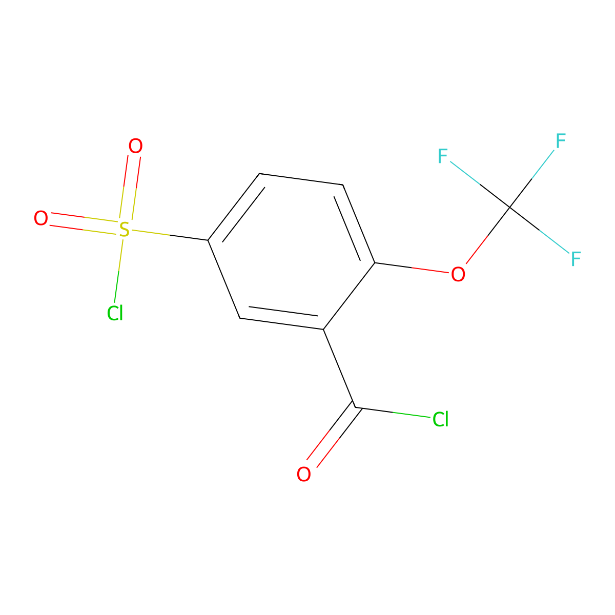 5-(Chlorosulfonyl)-2-(trifluoromethoxy)benzoyl chloride molecular structure, CAS 2138246-10-1