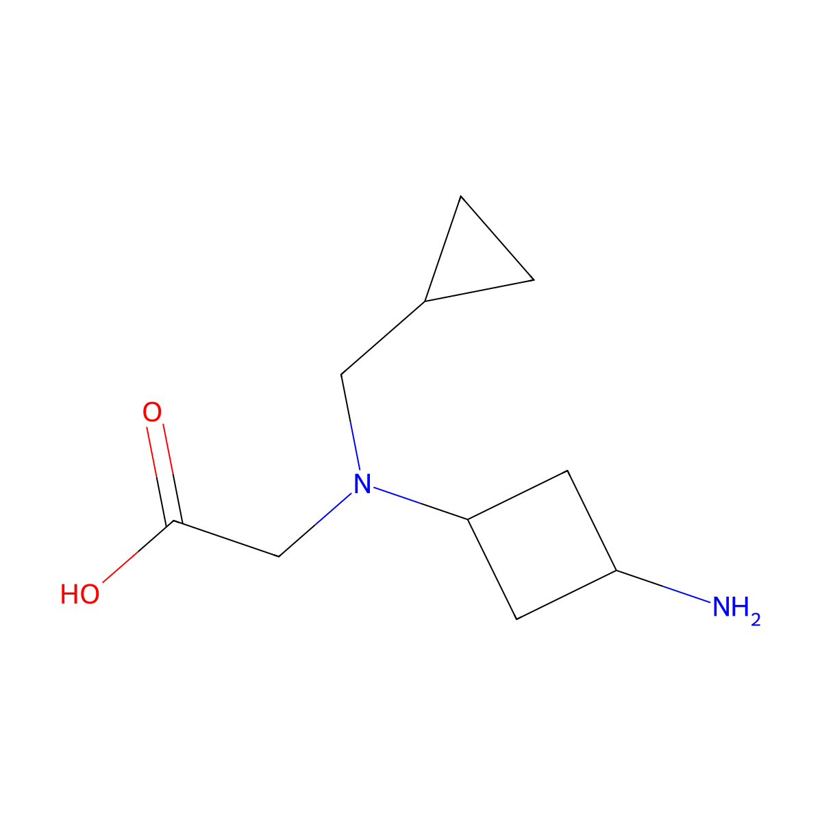 2-[(3-Aminocyclobutyl)(cyclopropylmethyl)amino]acetic acid molecular structure, CAS 2138246-15-6