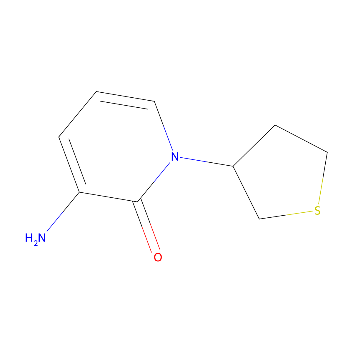 3-Amino-1-(thiolan-3-yl)-1,2-dihydropyridin-2-one molecular structure, CAS 2138247-15-9