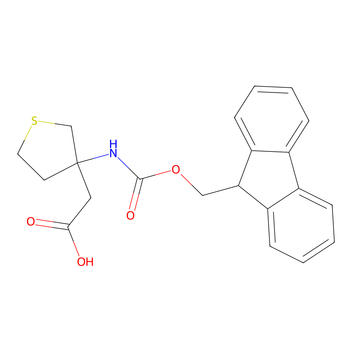 2-[3-({[(9H-fluoren-9-yl)methoxy]carbonyl}amino)thiolan-3-yl]acetic acid molecular structure, CAS 2138247-30-8