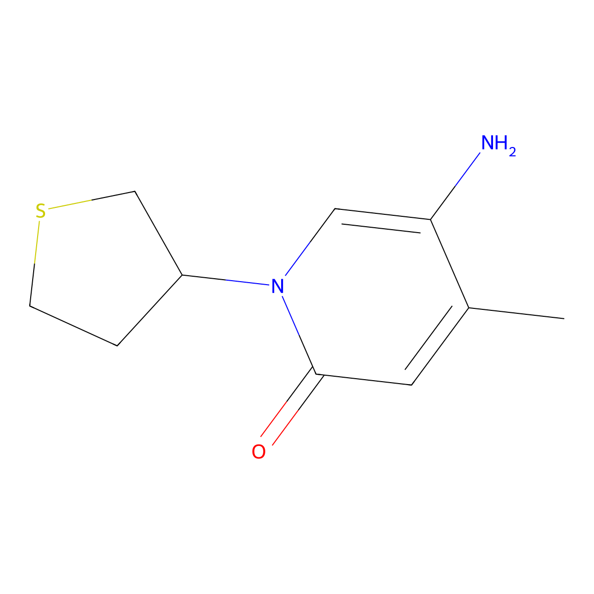 5-Amino-4-methyl-1-(thiolan-3-yl)-1,2-dihydropyridin-2-one molecular structure, CAS 2138247-31-9