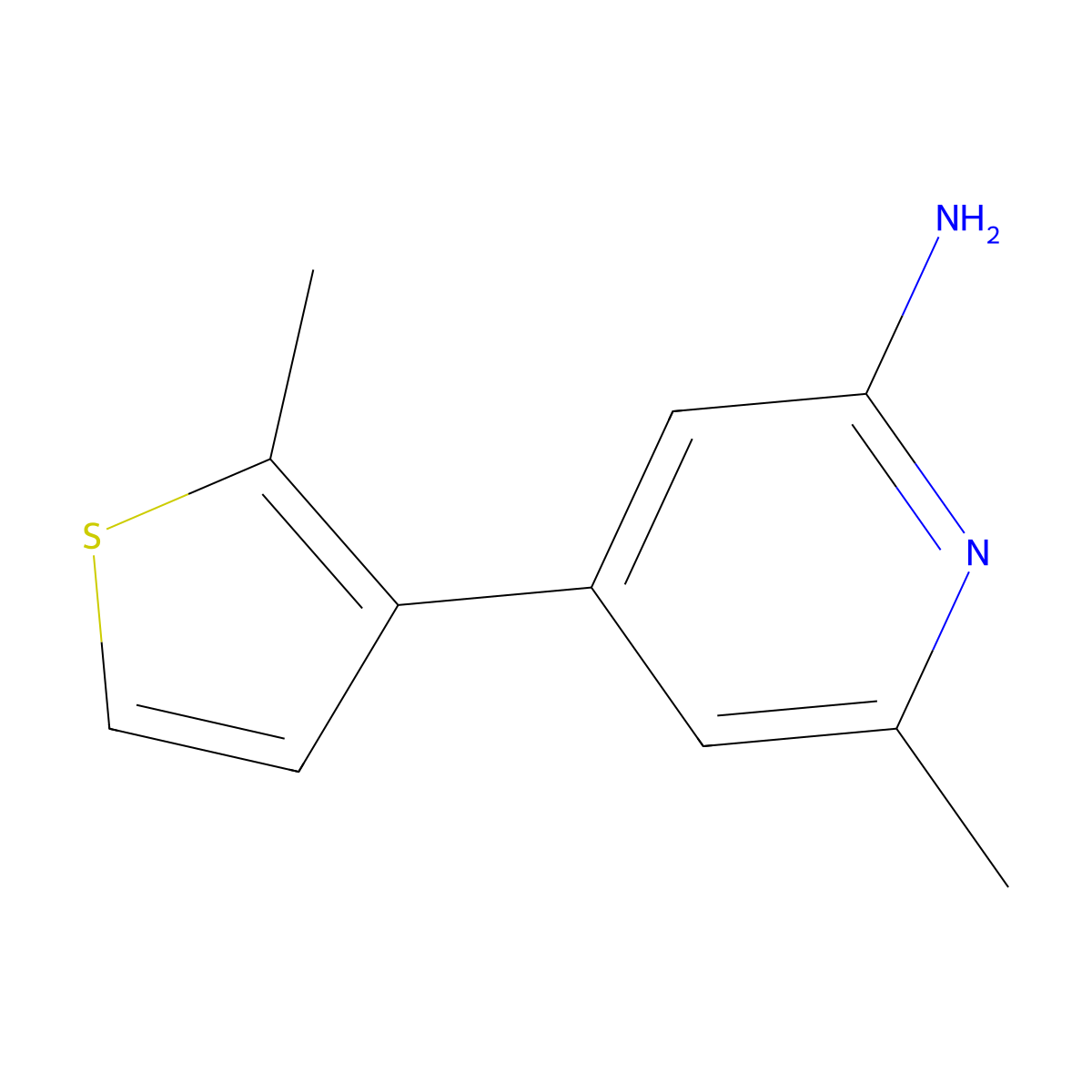 6-Methyl-4-(2-methylthiophen-3-yl)pyridin-2-amine molecular structure, CAS 2138247-73-9