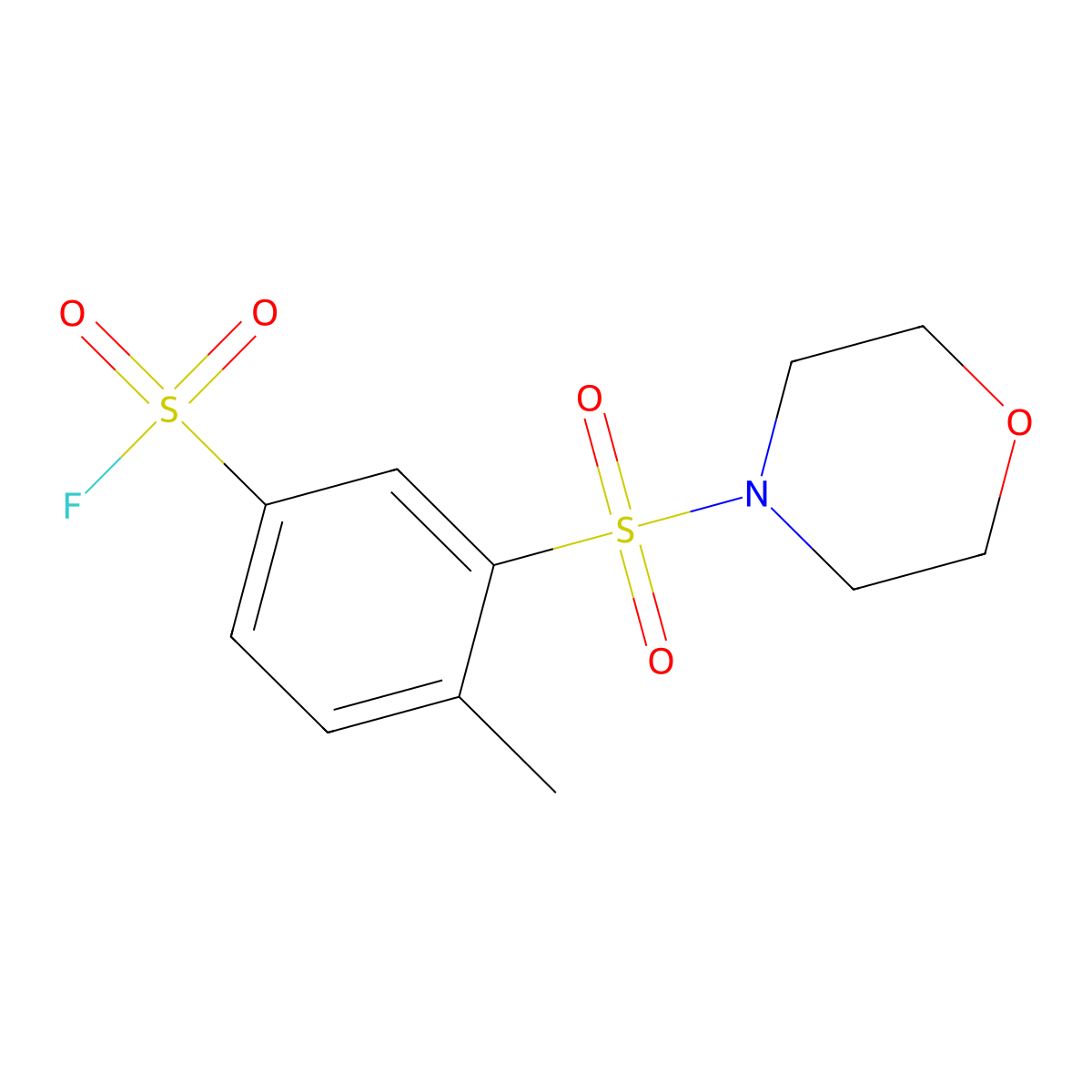 4-Methyl-3-(morpholine-4-sulfonyl)benzene-1-sulfonyl fluoride molecular structure, CAS 2138248-36-7