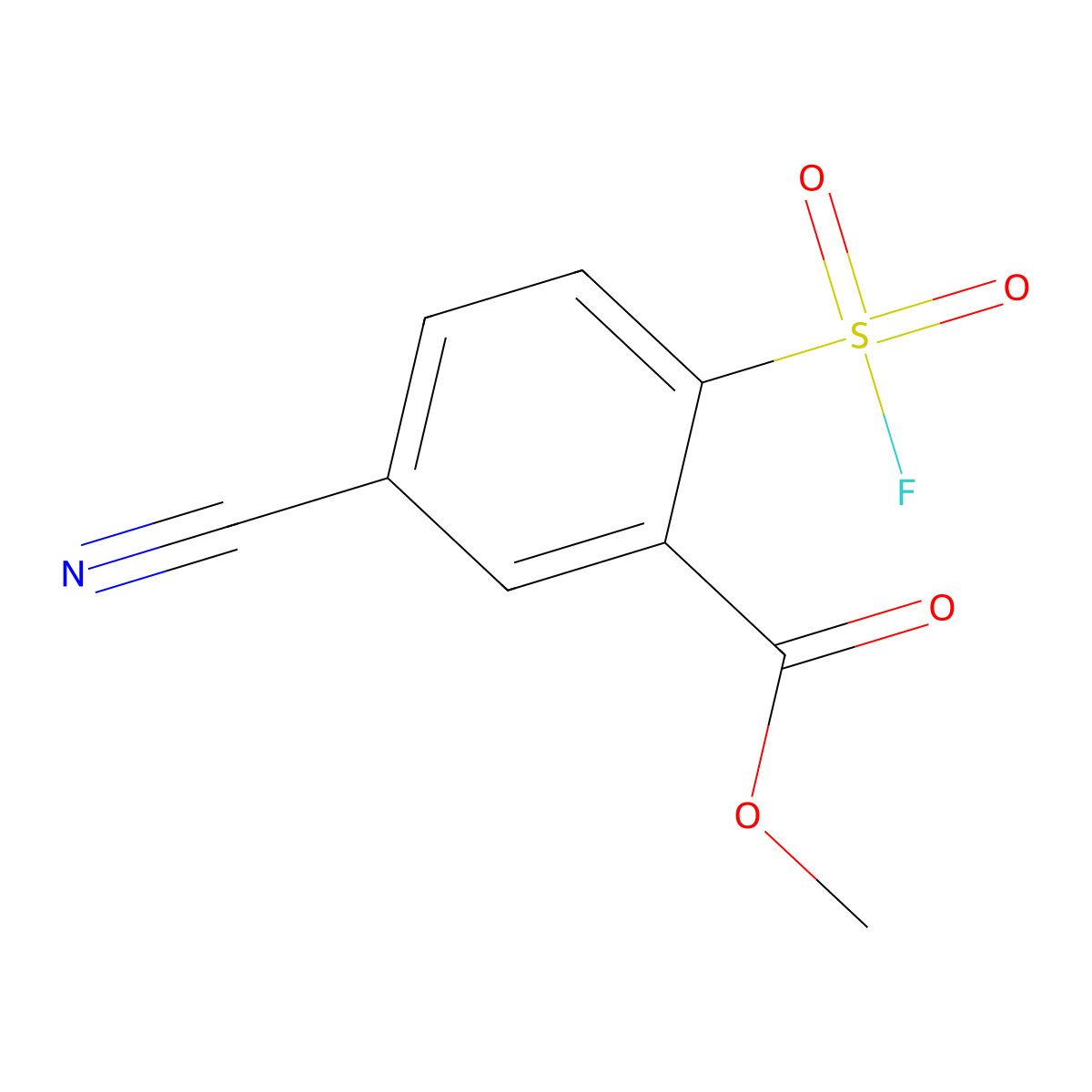 Methyl 5-cyano-2-(fluorosulfonyl)benzoate molecular structure, CAS 2138248-71-0