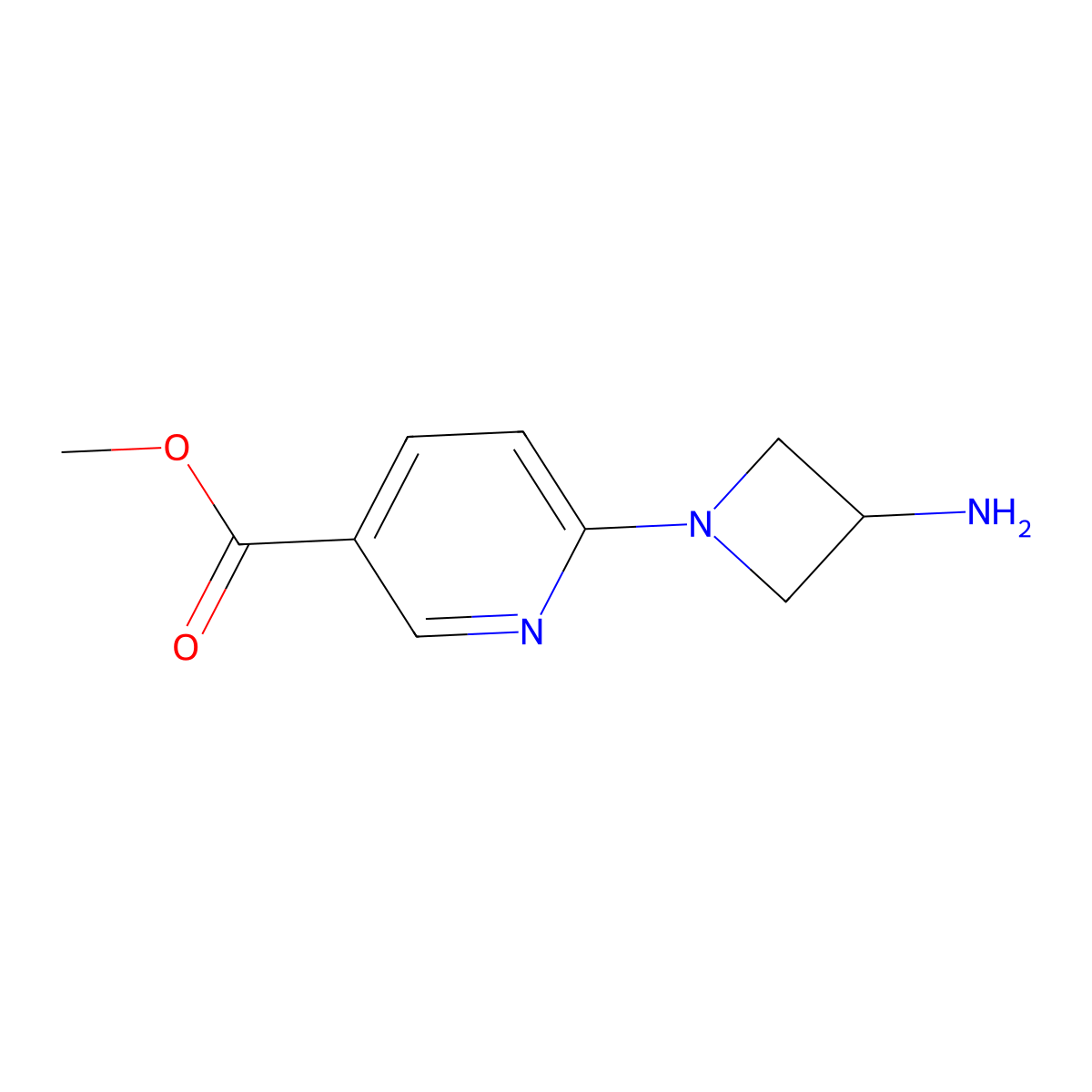Methyl 6-(3-aminoazetidin-1-yl)pyridine-3-carboxylate molecular structure, CAS 2138249-02-0