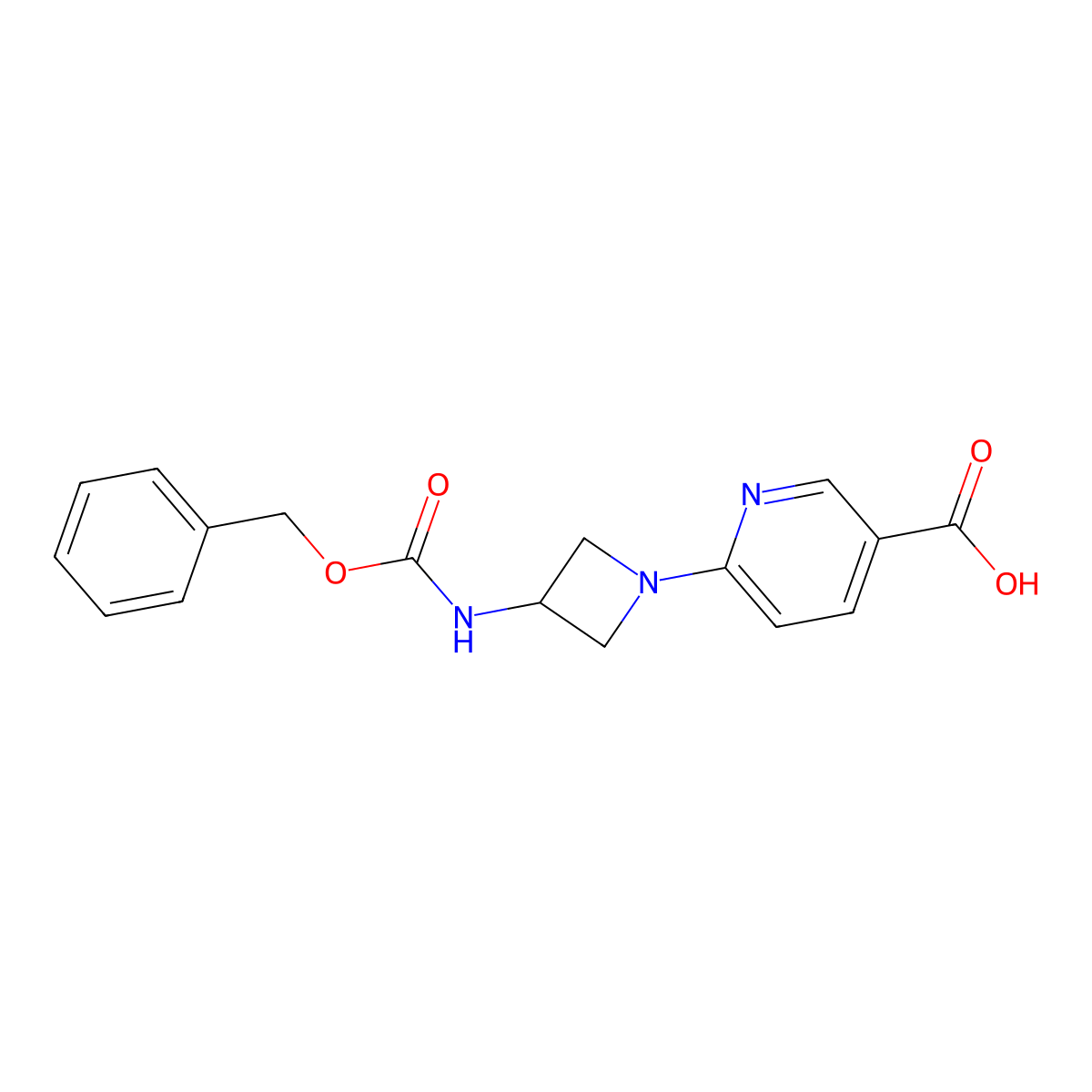 6-(3-{[(Benzyloxy)carbonyl]amino}azetidin-1-yl)pyridine-3-carboxylic acid molecular structure, CAS 2138249-07-5