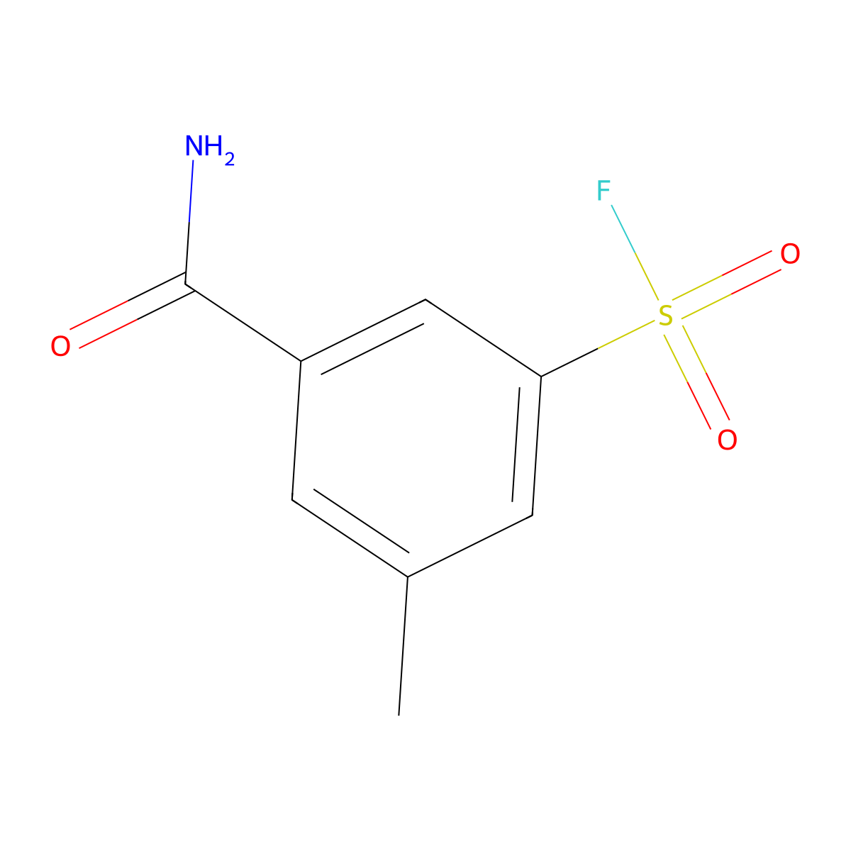 3-Carbamoyl-5-methylbenzene-1-sulfonyl fluoride molecular structure, CAS 2138249-30-4