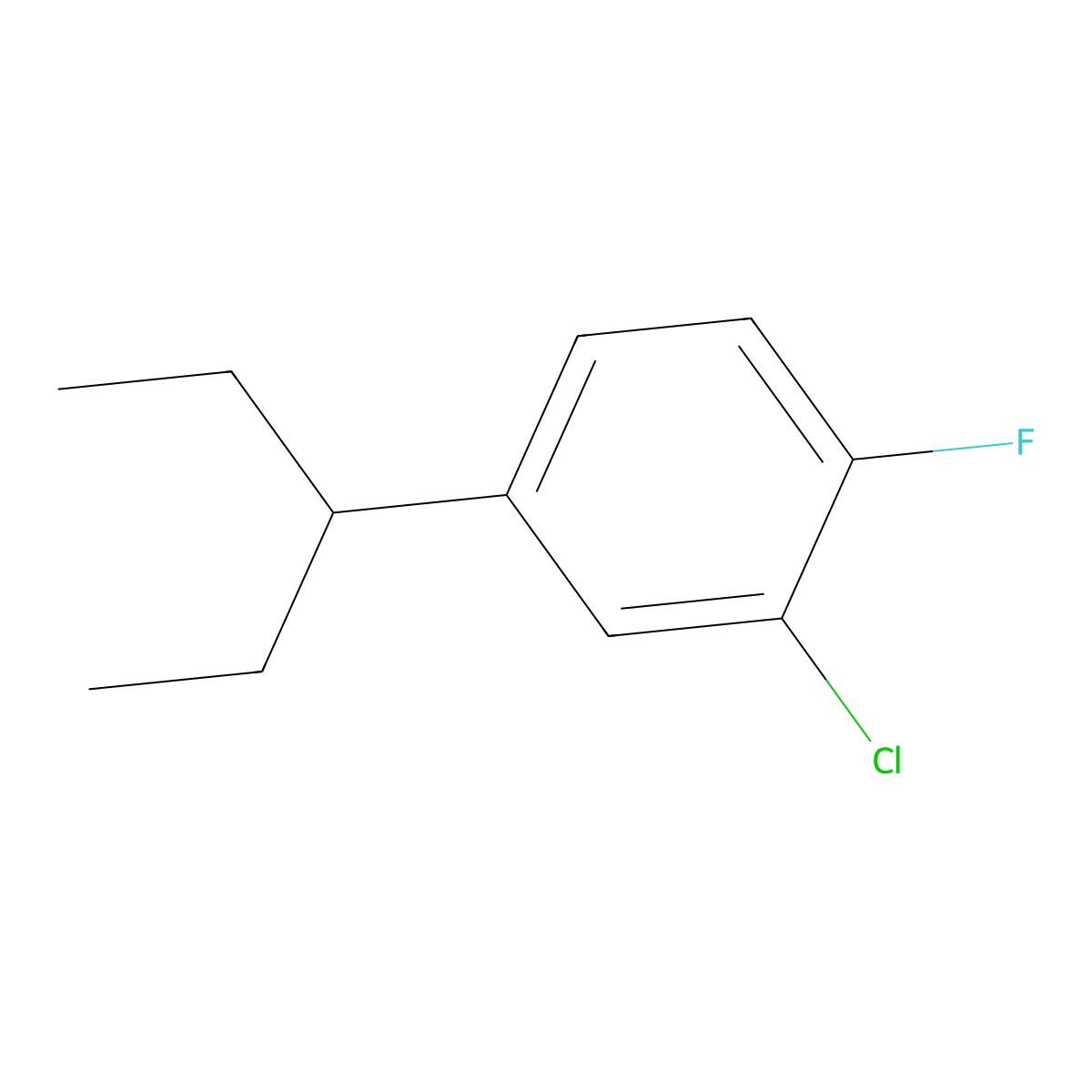 2-Chloro-1-fluoro-4-(pentan-3-yl)benzene molecular structure, CAS 2138249-38-2