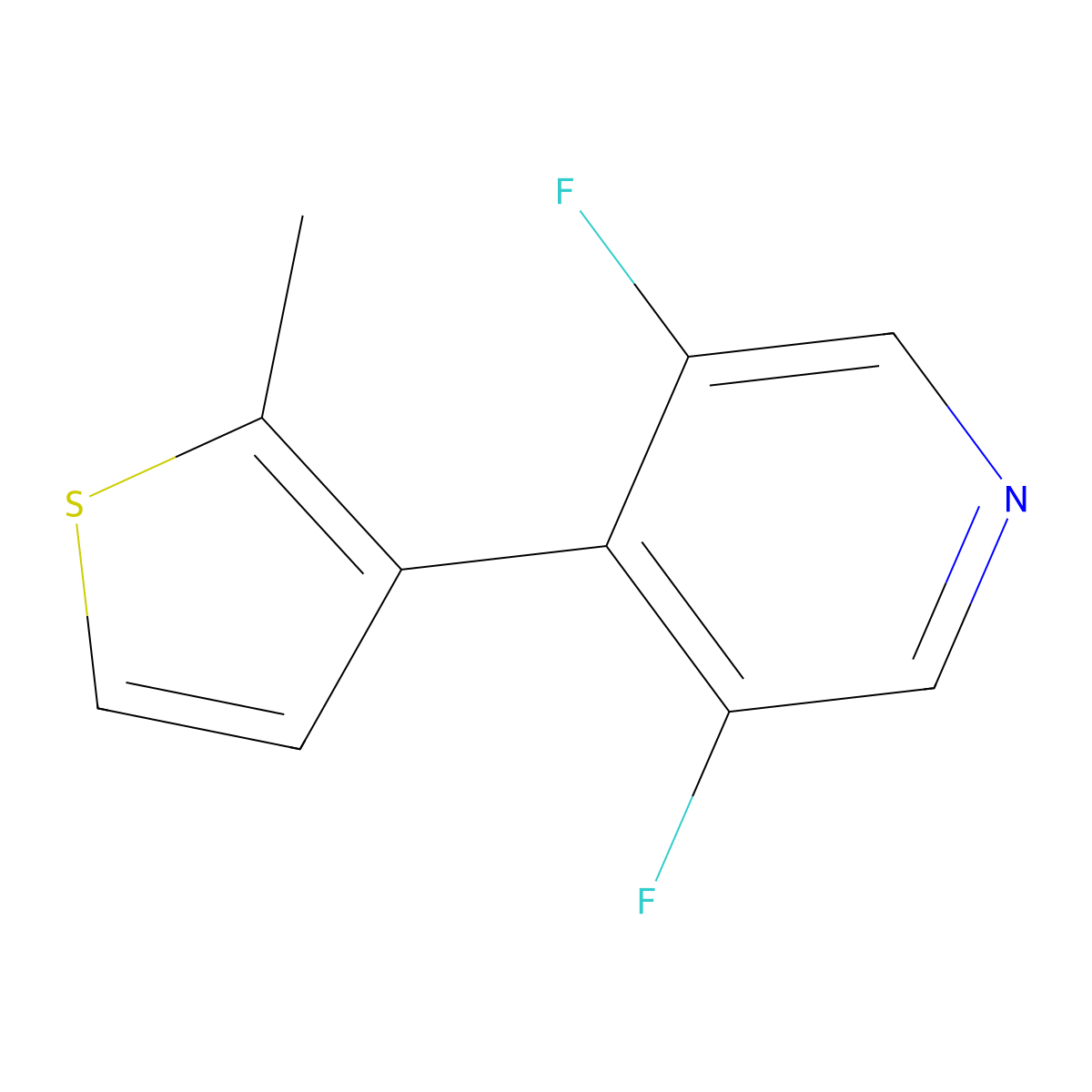 3,5-Difluoro-4-(2-methylthiophen-3-yl)pyridine molecular structure, CAS 2138250-08-3