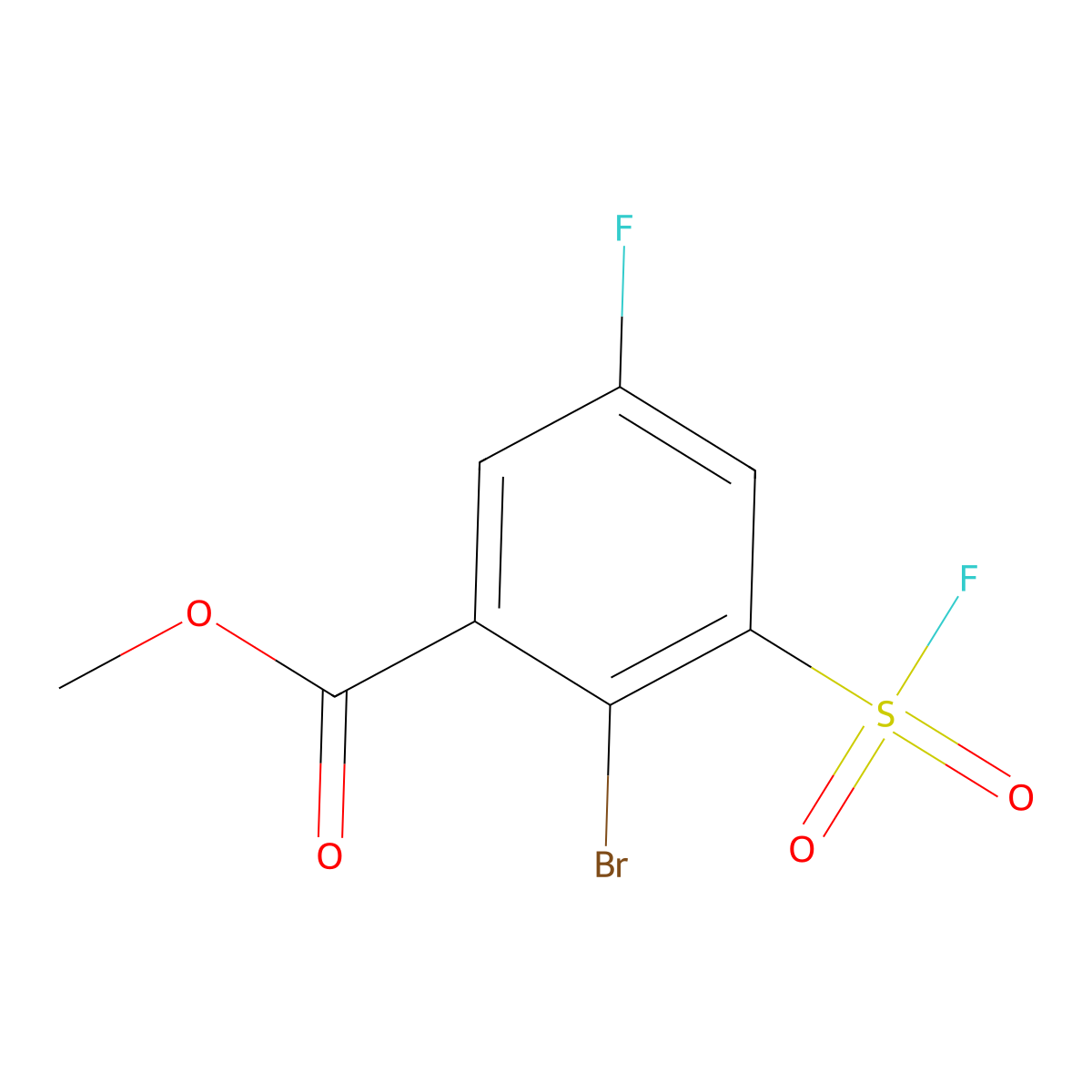 Methyl 2-bromo-5-fluoro-3-(fluorosulfonyl)benzoate molecular structure, CAS 2138251-20-2