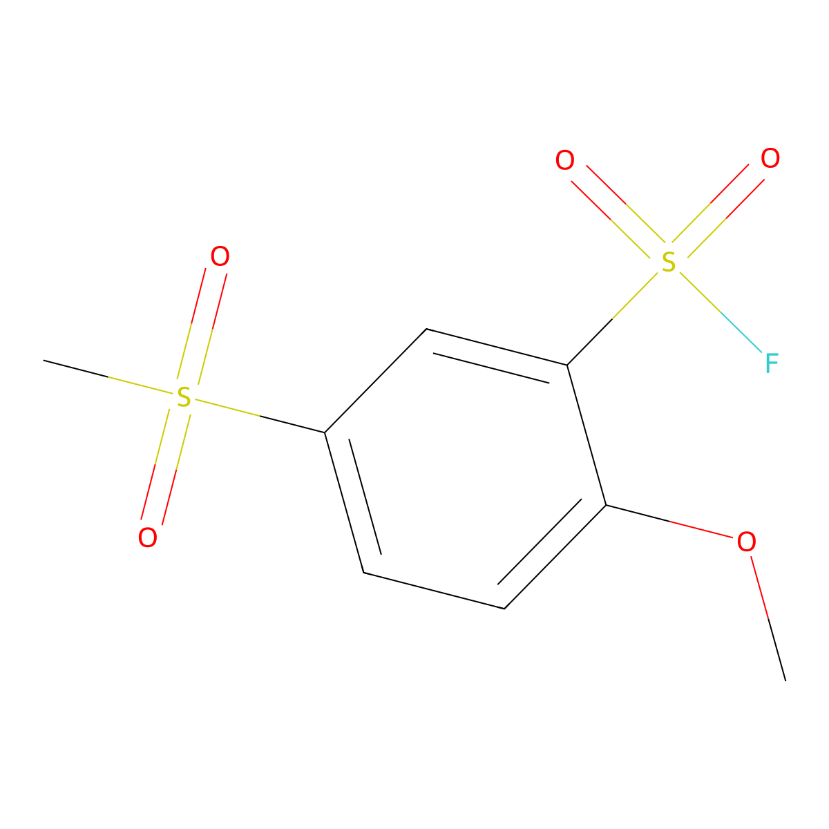 5-Methanesulfonyl-2-methoxybenzene-1-sulfonyl fluoride molecular structure, CAS 2138252-76-1