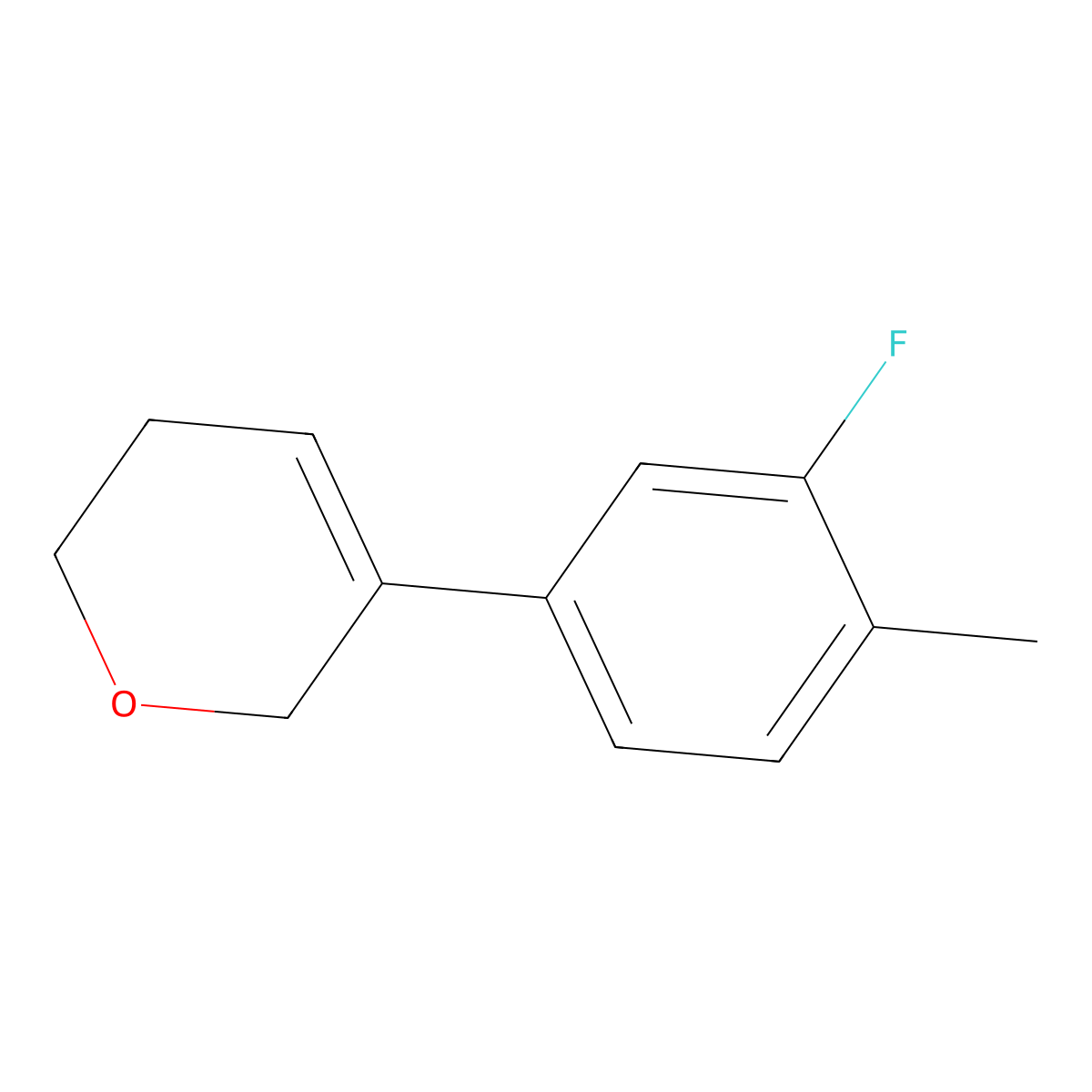 5-(3-fluoro-4-methylphenyl)-3,6-dihydro-2H-pyran molecular structure, CAS 2138252-87-4