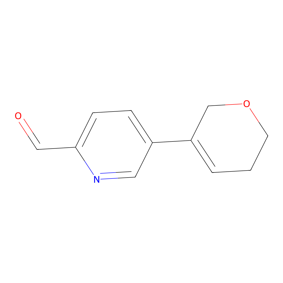 5-(5,6-dihydro-2H-pyran-3-yl)pyridine-2-carbaldehyde molecular structure, CAS 2138252-93-2