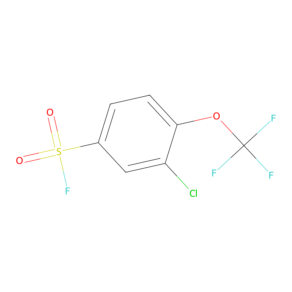 3-Chloro-4-(trifluoromethoxy)benzene-1-sulfonyl fluoride molecular structure, CAS 2138253-40-2