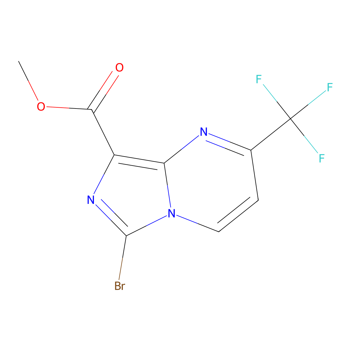 Methyl 6-bromo-2-(trifluoromethyl)imidazo[1,5-a]pyrimidine-8-carboxylate molecular structure, CAS 2138253-50-4