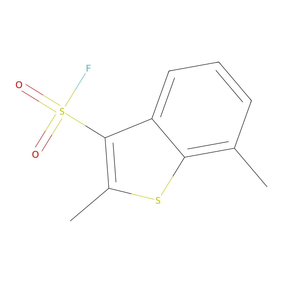2,7-Dimethyl-1-benzothiophene-3-sulfonyl fluoride molecular structure, CAS 2138254-38-1