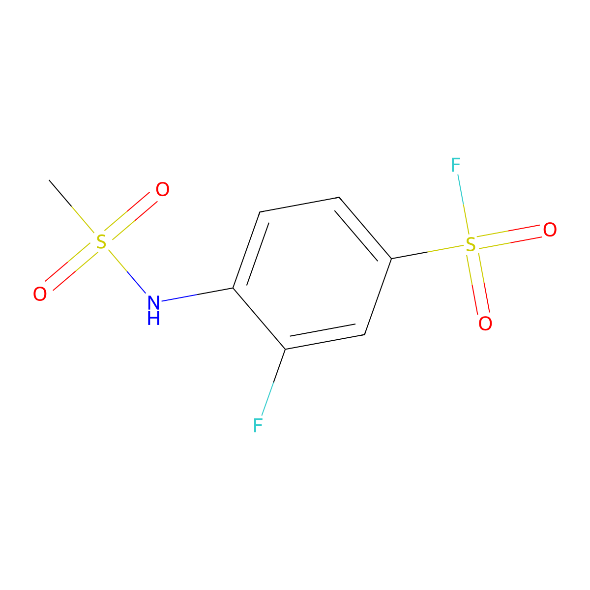3-Fluoro-4-methanesulfonamidobenzene-1-sulfonyl fluoride molecular structure, CAS 2138254-47-2
