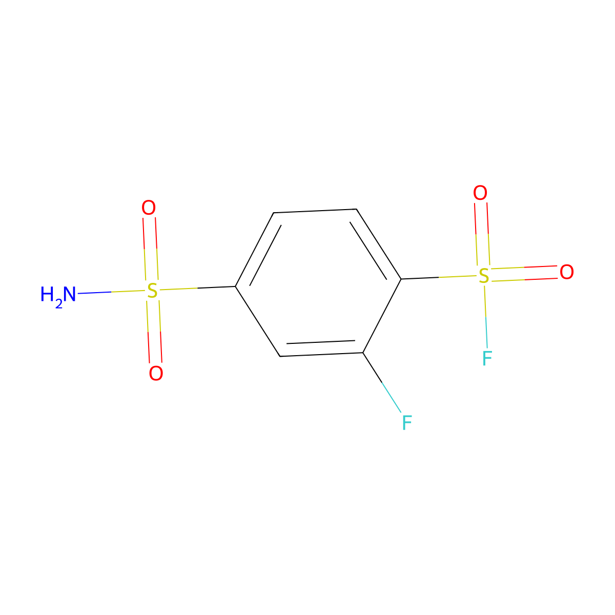 2-Fluoro-4-sulfamoylbenzene-1-sulfonyl fluoride molecular structure, CAS 2138254-60-9
