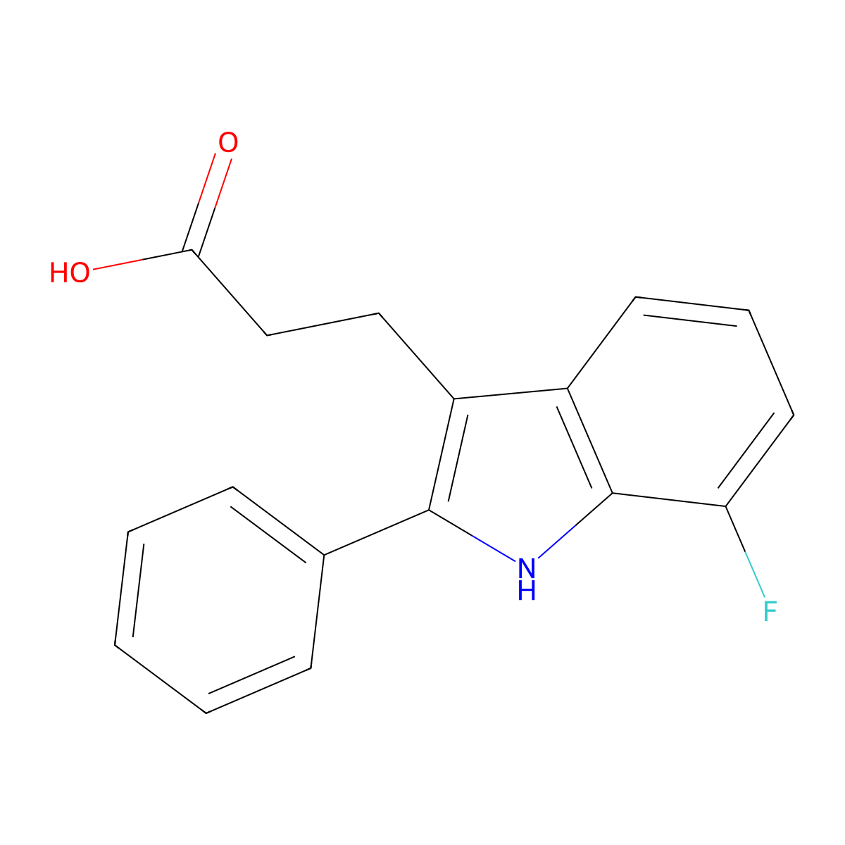 3-(7-Fluoro-2-phenyl-1H-indol-3-yl)propanoic acid molecular structure, CAS 2138255-08-8