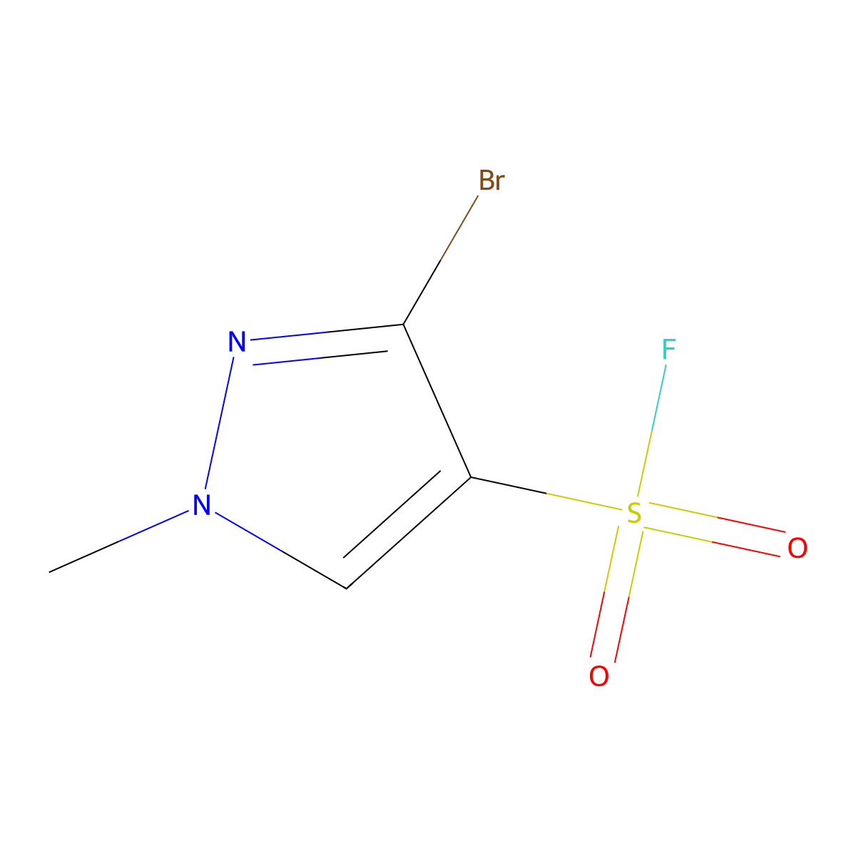 3-bromo-1-methyl-1H-pyrazole-4-sulfonyl fluoride molecular structure, CAS 2138255-10-2