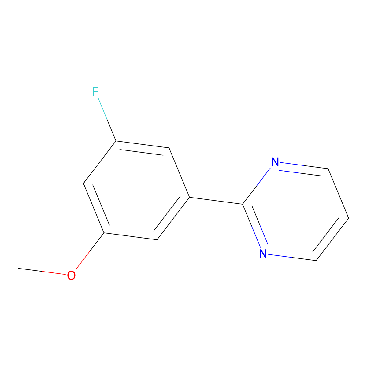 2-(3-Fluoro-5-methoxyphenyl)pyrimidine molecular structure, CAS 2138255-26-0
