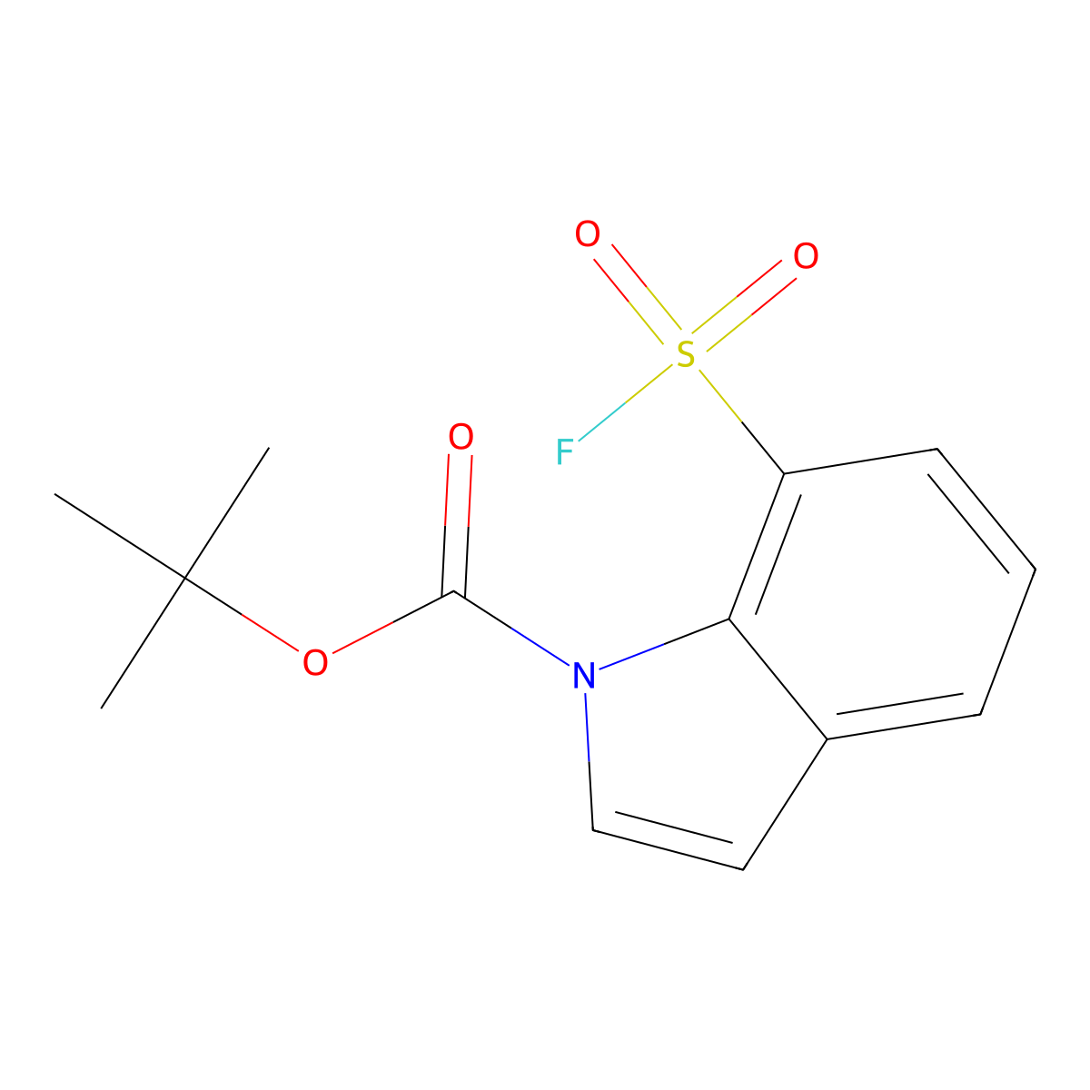 tert-butyl 7-(fluorosulfonyl)-1H-indole-1-carboxylate molecular structure, CAS 2138255-37-3