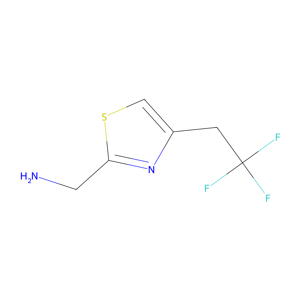 (4-(2,2,2-Trifluoroethyl)-1,3-thiazol-2-yl)methanamine molecular structure, CAS 2138255-48-6