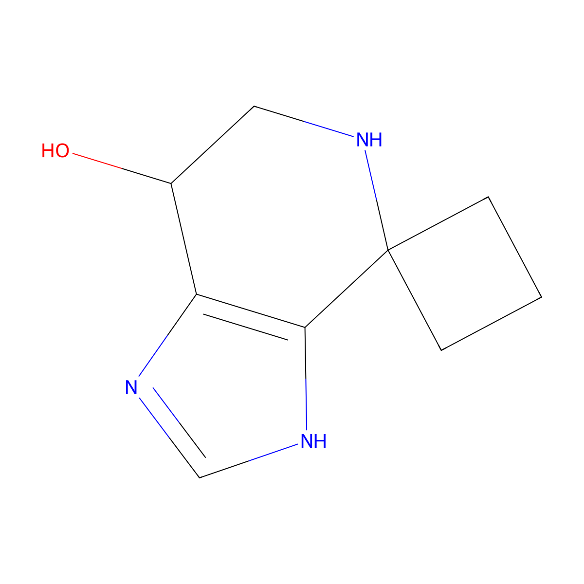 3',5',6',7'-Tetrahydrospiro(cyclobutane-1,4'-imidazo(4,5-c)pyridine)-7'-ol molecular structure, CAS 2138255-51-1
