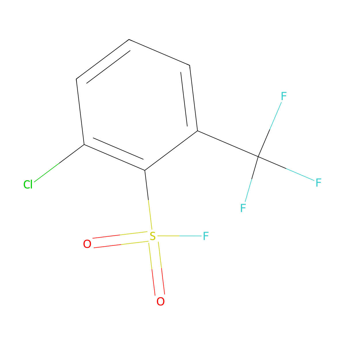 2-Chloro-6-(trifluoromethyl)benzene-1-sulfonyl fluoride molecular structure, CAS 2138256-22-9