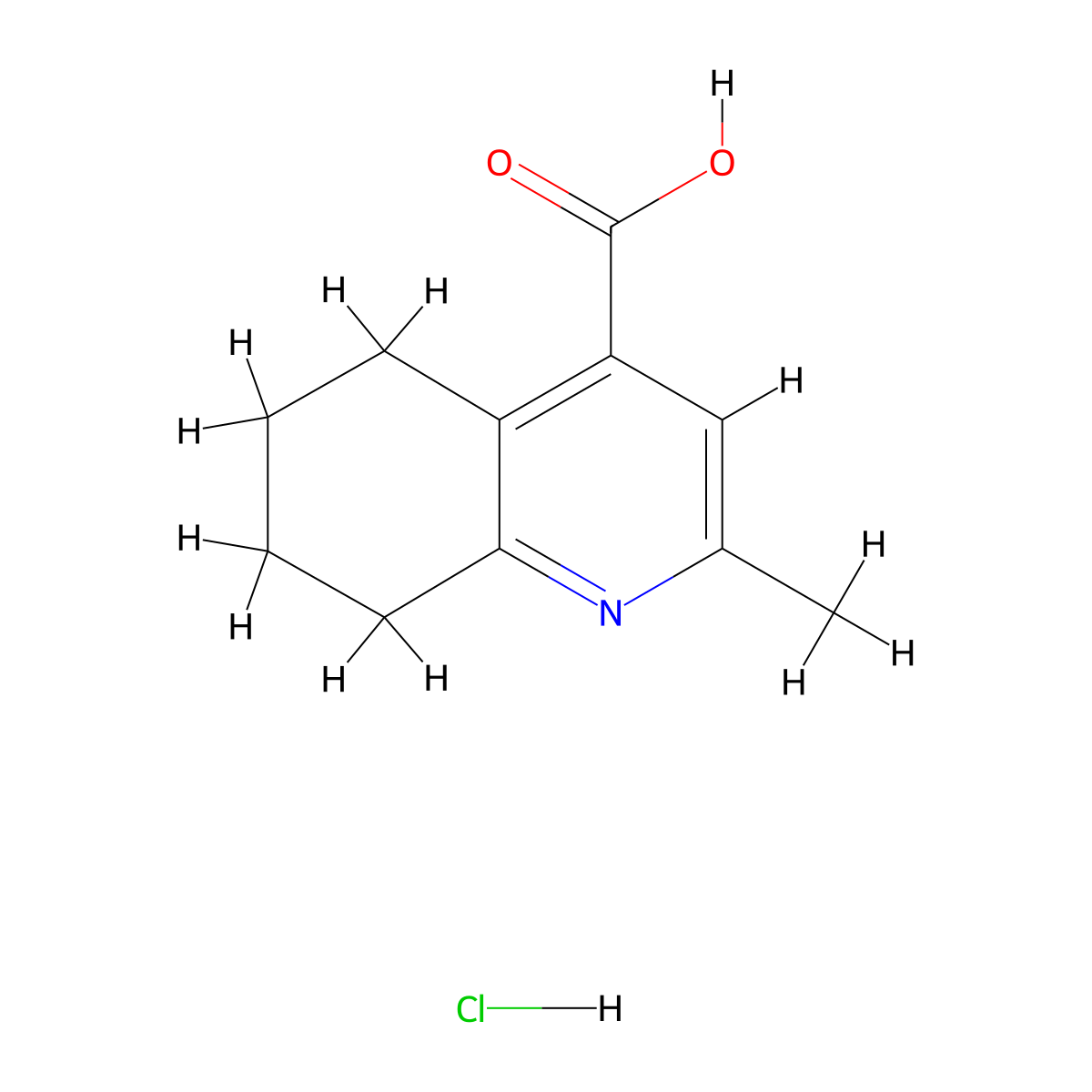 2-Methyl-5,6,7,8-tetrahydroquinoline-4-carboxylic acid hydrochloride molecular structure, CAS 2138256-24-1