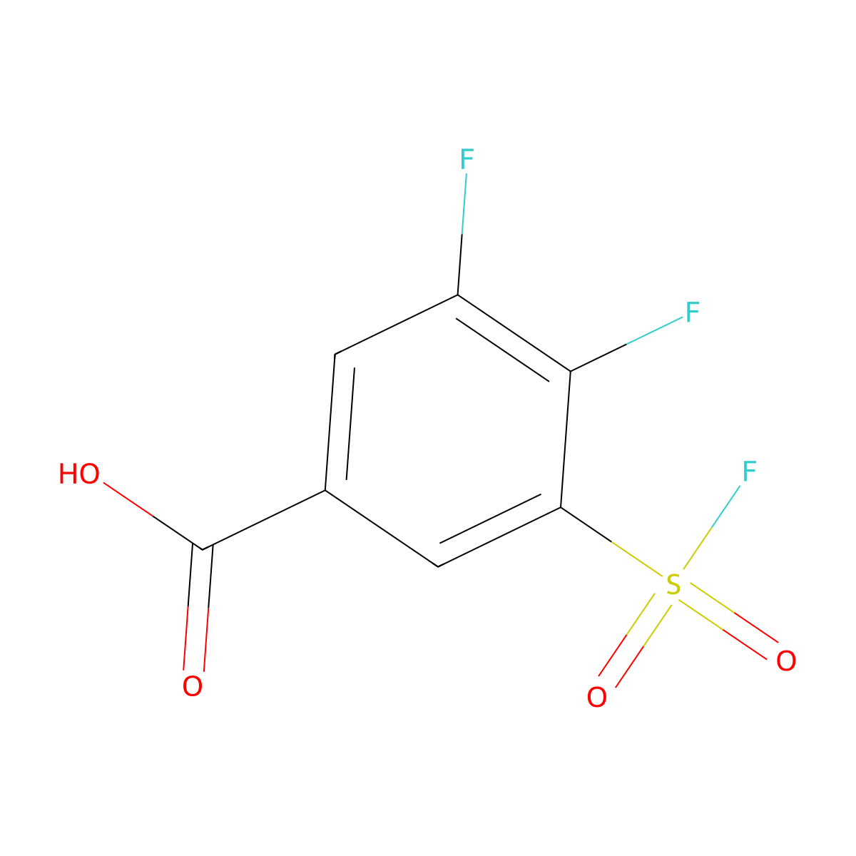 3,4-Difluoro-5-(fluorosulfonyl)benzoic acid molecular structure, CAS 2138256-27-4