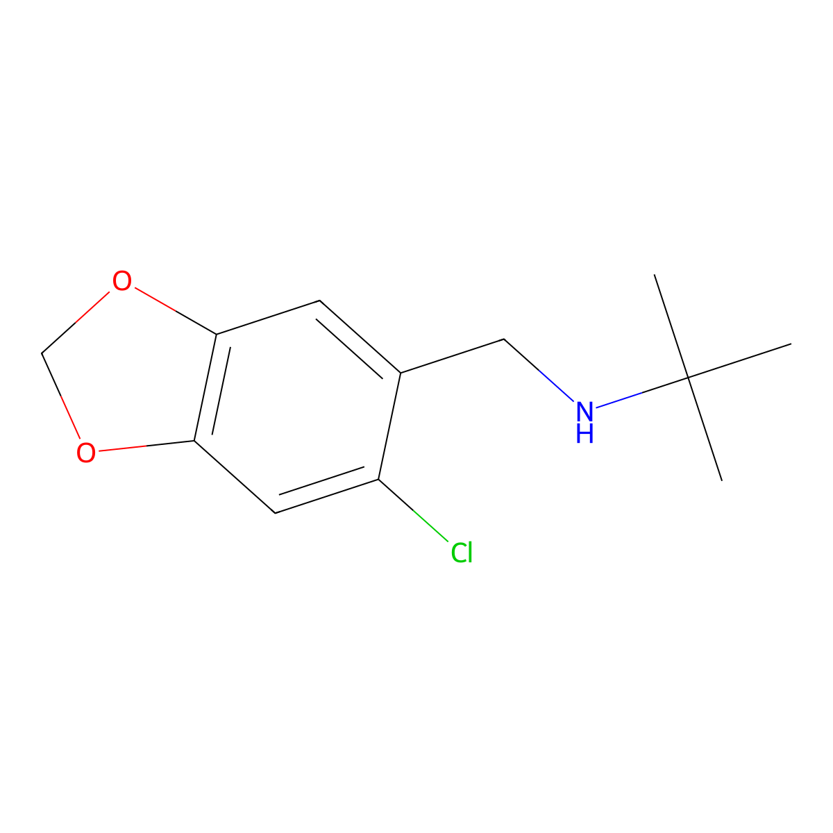 Tert-butyl[(6-chloro-1,3-dioxaindan-5-yl)methyl]amine molecular structure, CAS 2138256-29-6