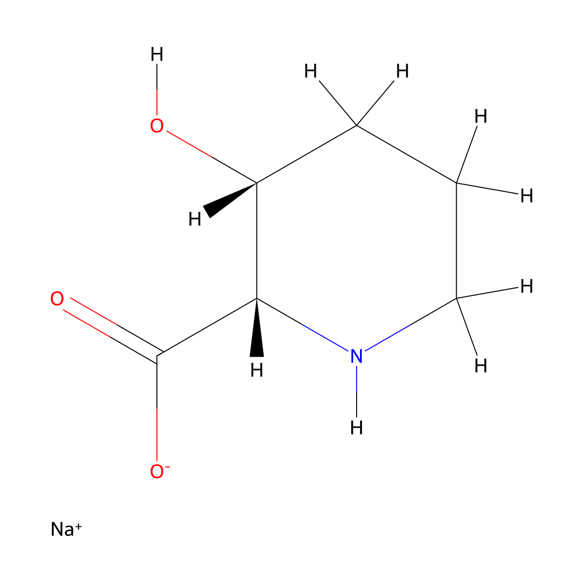 rac-sodium (2R,3S)-3-hydroxypiperidine-2-carboxylate molecular structure, CAS 2138256-54-7